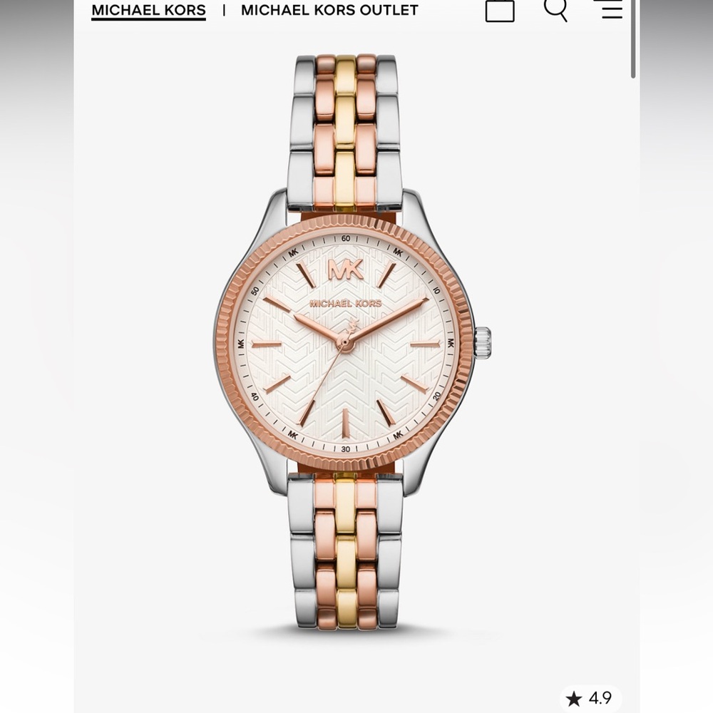 Michael Kors Two-Tone Rose Gold and Silver Watch